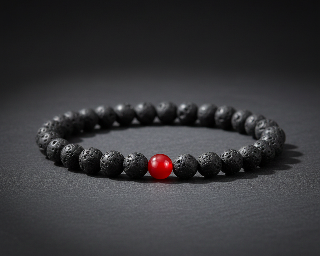 Feuer Armband – Lavastein & Achat