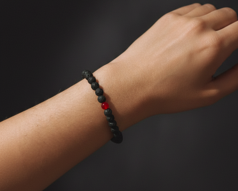 Feuer Armband – Lavastein & Achat