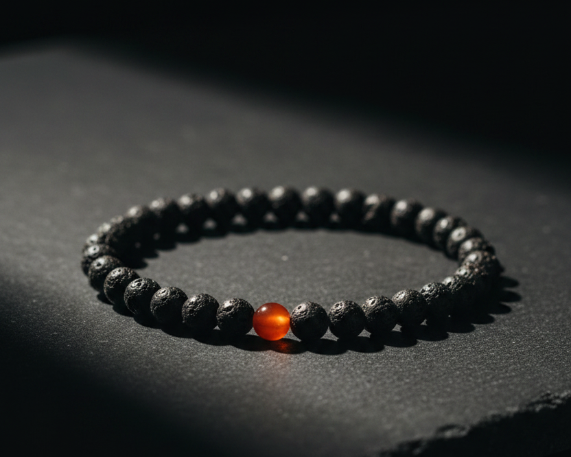 Feuer Armband – Lavastein & Achat