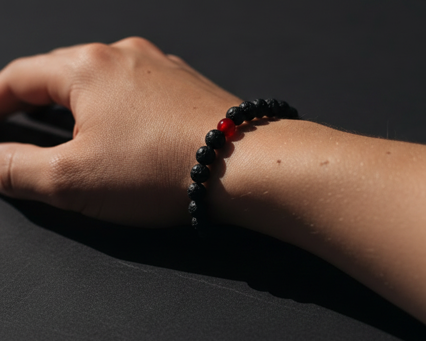Feuer Armband – Lavastein & Achat